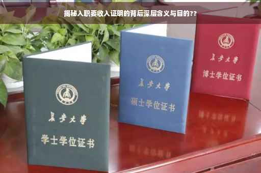 揭秘入职要收入证明的背后深层含义与目的??