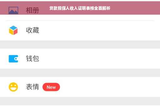 贷款担保人收入证明表格全面解析