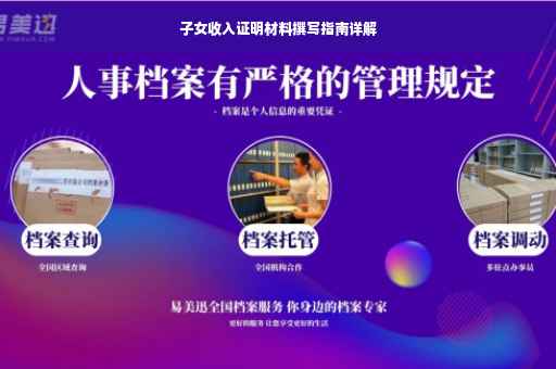 子女收入证明材料撰写指南详解