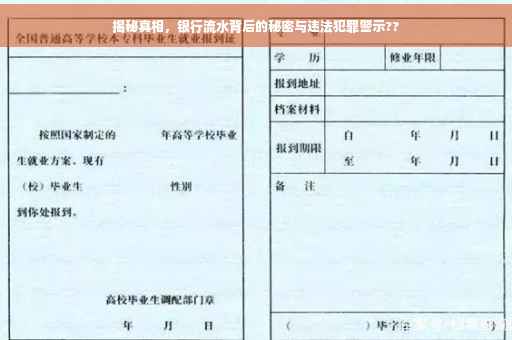 揭秘真相，银行流水背后的秘密与违法犯罪警示??