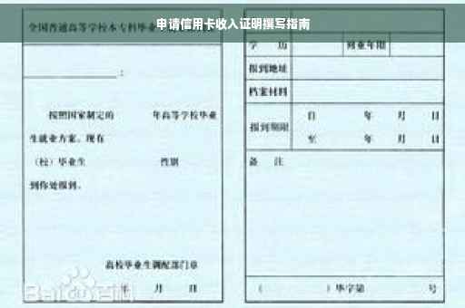 申请信用卡收入证明撰写指南