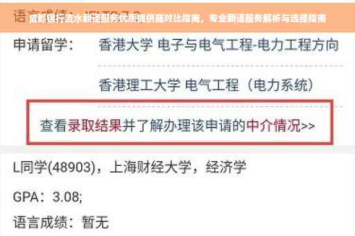 成都银行流水翻译服务优质提供商对比指南，专业翻译服务解析与选择指南