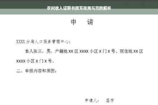 农村收入证明书撰写指南与范例解析