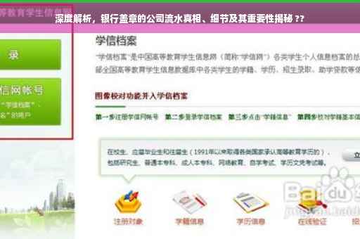 深度解析，银行盖章的公司流水真相、细节及其重要性揭秘 ??