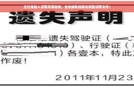 支付宝收入证明开具指南，全攻略助你轻松获取证明文件！