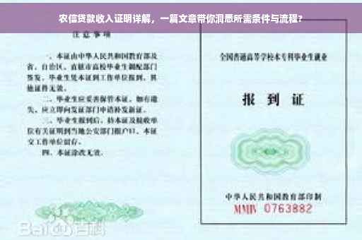 农信贷款收入证明详解，一篇文章带你洞悉所需条件与流程?