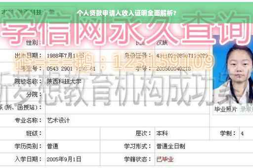个人贷款申请人收入证明全面解析?
