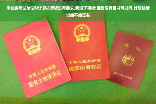 事业编考试单位对计算机等级没有要求,我填了初级!但我没有证书可以吗,计算机培训给不给证书