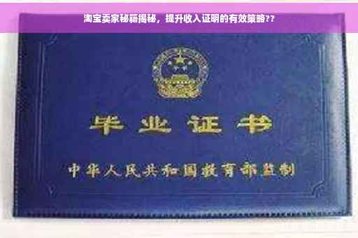 淘宝卖家秘籍揭秘，提升收入证明的有效策略??