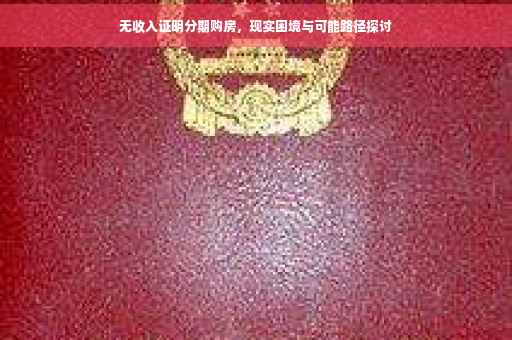 无收入证明分期购房，现实困境与可能路径探讨