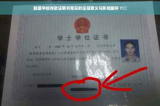 韩国学校存款证明书背后的深层意义与影响解析 ?⚡️