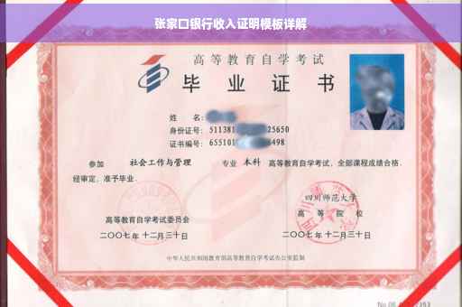 张家口银行收入证明模板详解