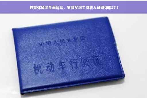 自媒体角度全面解读，贷款买房工资收入证明详解??✨
