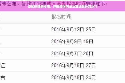 自媒体独家指南，详解如何向企业发送银行流水??