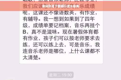 如何合法下载银行流水指南