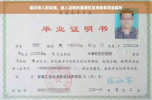 新环境入职指南，收入证明的重要性及准备事项全解析