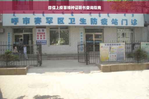 微信上疫苗接种证明书查询指南