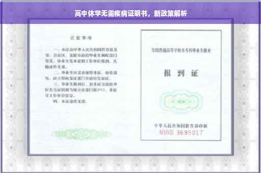 高中休学无需疾病证明书，新政策解析