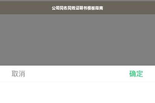 公司同名同姓证明书模板指南