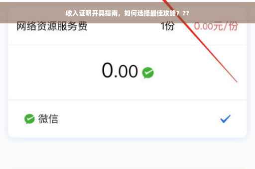 收入证明开具指南，如何选择最佳攻略？??