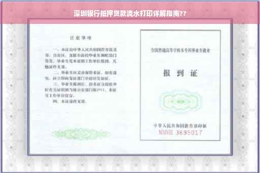 深圳银行抵押贷款流水打印详解指南??