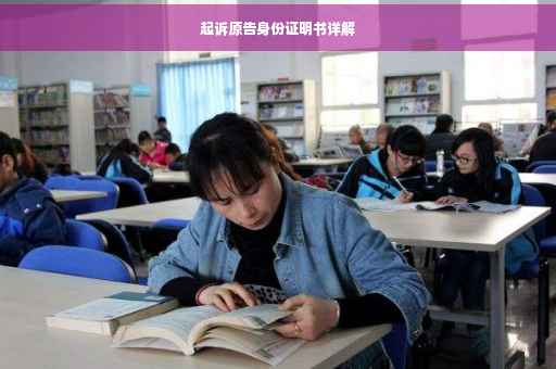 起诉原告身份证明书详解