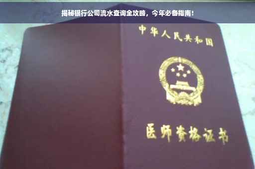 揭秘银行公司流水查询全攻略，今年必备指南！