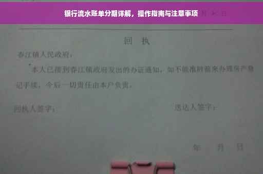 银行流水账单分期详解，操作指南与注意事项