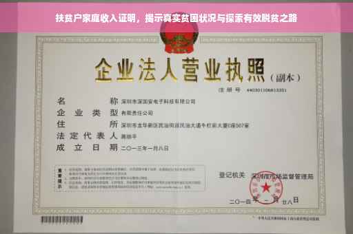 扶贫户家庭收入证明，揭示真实贫困状况与探索有效脱贫之路