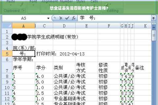 毕业证丢失是否影响考护士资格？