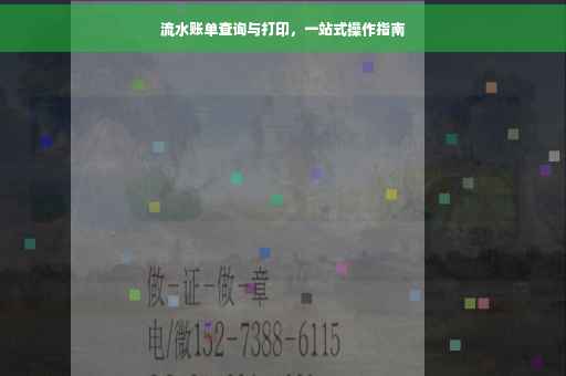 流水账单查询与打印，一站式操作指南