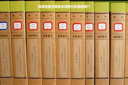高效快捷开具多份证明书实用指南??