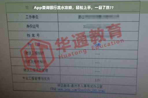 App查询银行流水攻略，轻松上手，一目了然??