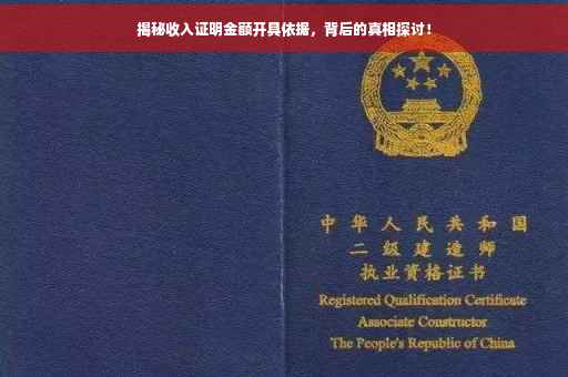 揭秘收入证明金额开具依据，背后的真相探讨！