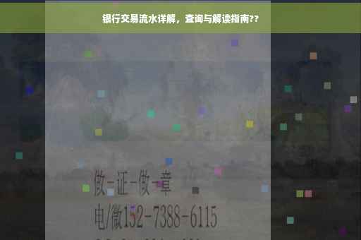 银行交易流水详解，查询与解读指南??