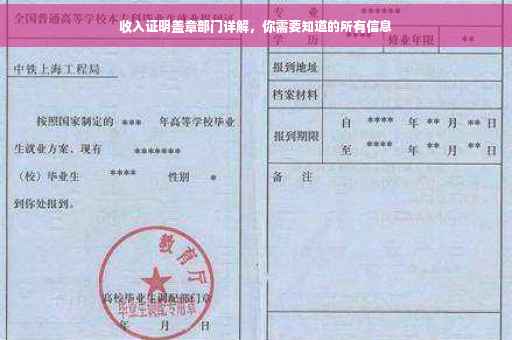 收入证明盖章部门详解，你需要知道的所有信息