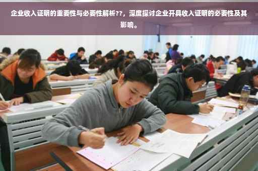 企业收入证明的重要性与必要性解析??，深度探讨企业开具收入证明的必要性及其影响。