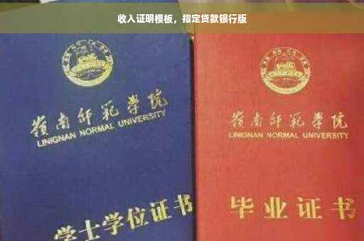 收入证明模板，指定贷款银行版
