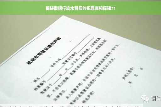 揭秘假银行流水背后的犯罪真相探秘??