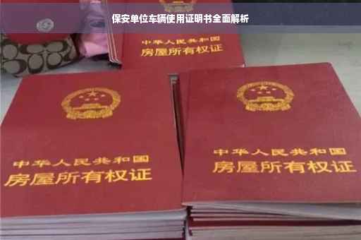 保安单位车辆使用证明书全面解析