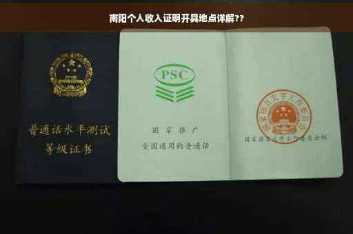 南阳个人收入证明开具地点详解??