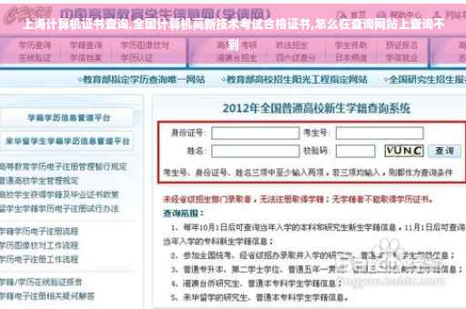 上海计算机证书查询,全国计算机高新技术考试合格证书,怎么在查询网站上查询不到