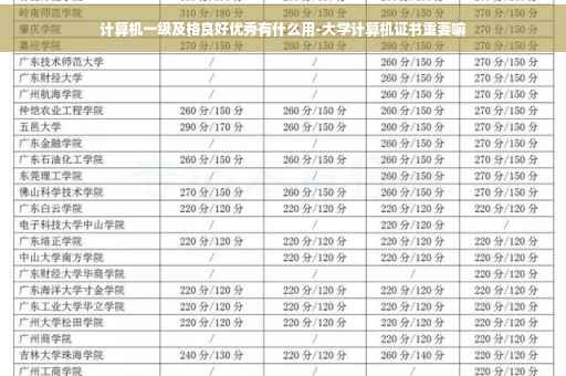 计算机一级及格良好优秀有什么用-大学计算机证书重要嘛