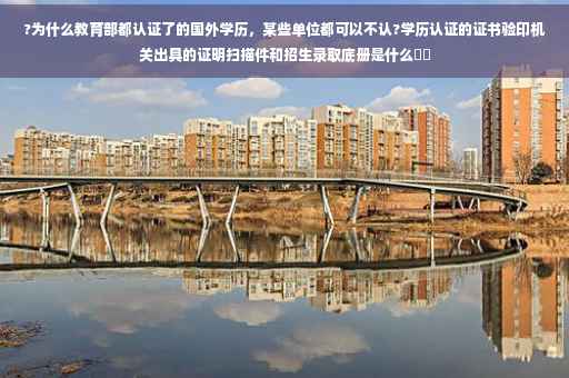 ?为什么教育部都认证了的国外学历，某些单位都可以不认?学历认证的证书验印机关出具的证明扫描件和招生录取底册是什么⚡️