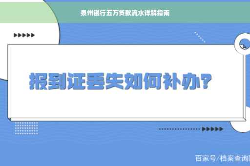 泉州银行五万贷款流水详解指南