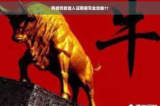 购房贷款收入证明撰写全攻略??