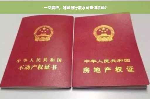 一文解析，哪些银行流水可查询余额？