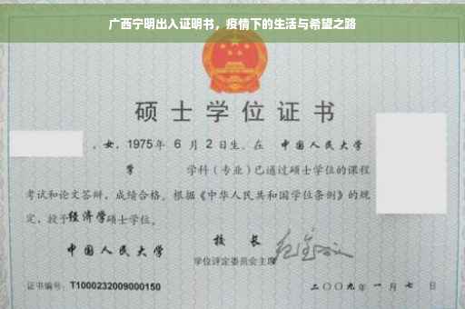 广西宁明出入证明书，疫情下的生活与希望之路