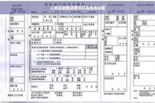 入党后亲属证明书开具指南详解