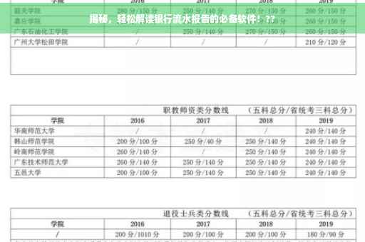 揭秘，轻松解读银行流水报告的必备软件！??